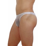 Sexy Herren-Strings aus weißem, transparentem Mesh