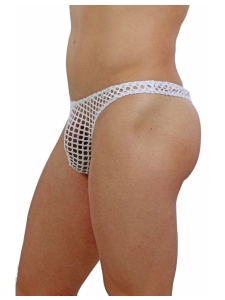 Sexy Herren-Strings aus weißem, transparentem Mesh