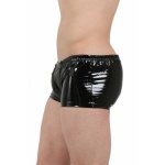 Boxer Vinyle Zip noir brillant avec fermeture éclair