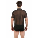 Chemise résille transparente élégante pour homme