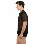 Chemise résille transparente élégante pour homme