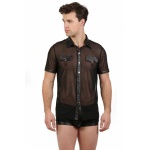 Chemise résille transparente élégante pour homme