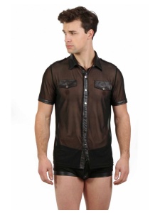 Chemise résille transparente élégante pour homme