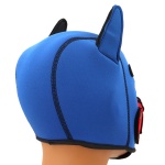 Maschera in neoprene blu Puppy Hood con museruola rimovibile.