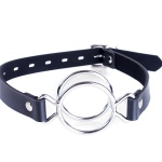Bâillon Double Anneau Métallique pour jeux BDSM