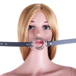 Bâillon Double Anneau Métallique pour jeux BDSM