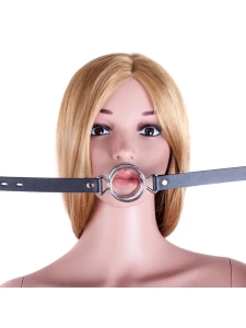 Bâillon Double Anneau Métallique pour jeux BDSM