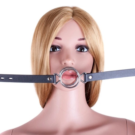 Bâillon Double Anneau Métallique pour jeux BDSM
