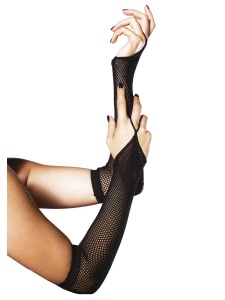 Mitaines de Résille Leg Avenue noires pour un look audacieux