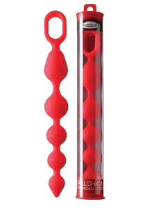 Image de la chaîne anale ergonomique MALESATION Ballchain medium rot en silicone