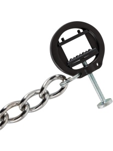 Pinces à seins et clitoris en métal avec chaînette