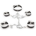 Ensemble de menottes, chevillères et collier en simili cuir