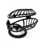 Cage de chasteté Rimba en métal noir avec cadenas