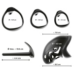 Solid black polycarbonate cages with interchangeable rings
