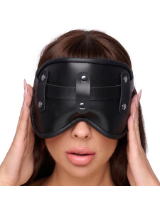 Bequeme Augenmaske aus schwarzem Leder